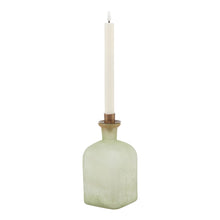 Load image into Gallery viewer, Smoked Sage and Aged Brass Large Candle Holder Vase
