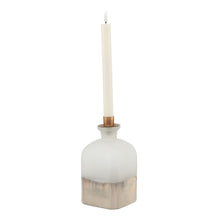 Load image into Gallery viewer, Burnished Dipped and Aged Brass Large Candle Holder Vase
