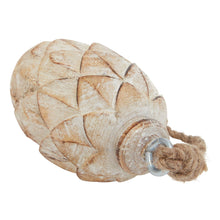 Load image into Gallery viewer, Antique White Wash Small Pine Cone Bauble
