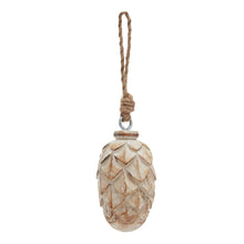 Load image into Gallery viewer, Antique White Wash Small Pine Cone Bauble
