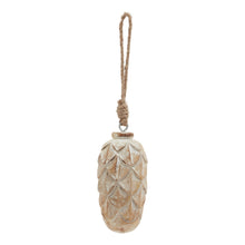 Load image into Gallery viewer, Antique White Wash Pine Cone Bauble
