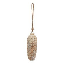 Load image into Gallery viewer, Antique White Wash Large Pine Cone Bauble
