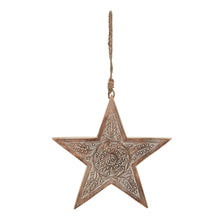 Load image into Gallery viewer, Natural Wooden Large Patterned Hanging Star
