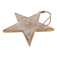 Load image into Gallery viewer, Natural Wooden Large Patterned Hanging Star
