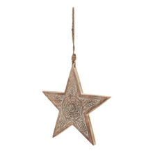 Load image into Gallery viewer, Natural Wooden Large Patterned Hanging Star
