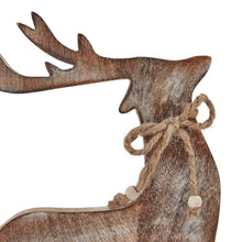 Load image into Gallery viewer, White Wash Collection Wooden Reindeer Decoration
