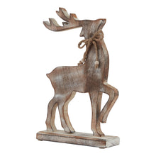 Load image into Gallery viewer, White Wash Collection Wooden Reindeer Decoration
