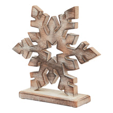 Load image into Gallery viewer, White Wash Collection Wooden Snowflake Decoration
