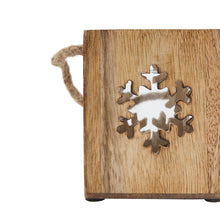 Load image into Gallery viewer, Natural Wooden Small Snowflake Tealight Candle Holder
