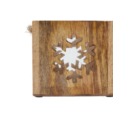 Load image into Gallery viewer, Natural Wooden Snowflake Tealight Candle Holder
