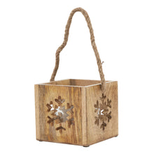 Load image into Gallery viewer, Natural Wooden Snowflake Tealight Candle Holder
