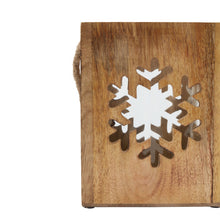 Load image into Gallery viewer, Natural Wooden Large Snowflake Tealight Candle Holder
