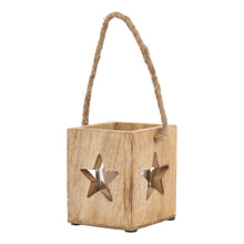 Load image into Gallery viewer, Natural Wooden Small Star Tealight Candle Holder
