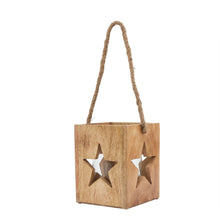 Load image into Gallery viewer, Natural Wooden Large Star Tealight Candle Holder
