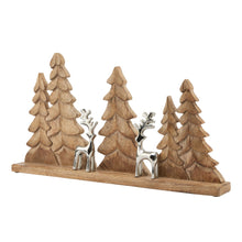 Load image into Gallery viewer, Wood And Metal Tree And Reindeer Decoration
