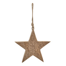 Load image into Gallery viewer, Natural Wooden Patterned Hanging Star
