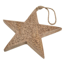 Load image into Gallery viewer, Natural Wooden Patterned Hanging Star
