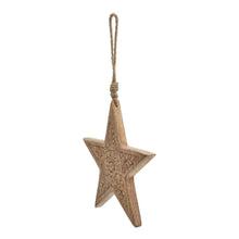 Load image into Gallery viewer, Natural Wooden Patterned Hanging Star
