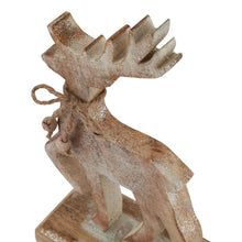 Load image into Gallery viewer, White Wash Collection Wooden Sparkle Reindeer Decoration
