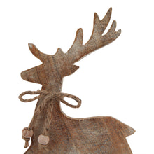 Load image into Gallery viewer, White Wash Collection Wooden Sparkle Reindeer Decoration
