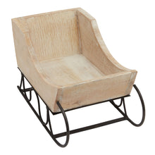 Load image into Gallery viewer, White Wash Collection Wooden Decorative Sleigh
