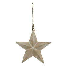 Load image into Gallery viewer, White Wash Collection Hanging Star Decoration
