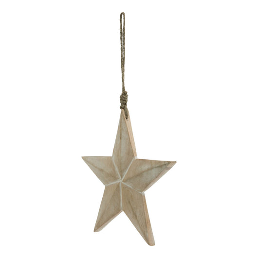 White Wash Collection Hanging Star Decoration