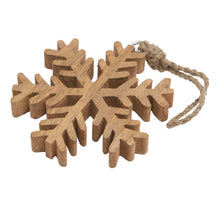 Load image into Gallery viewer, Natural Wooden Hanging Snowflake Decoration
