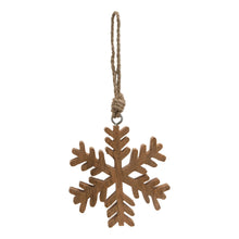 Load image into Gallery viewer, Natural Wooden Hanging Snowflake Decoration
