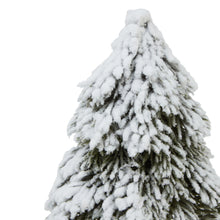 Load image into Gallery viewer, Small Snowy Cedar Tree On Wood Block
