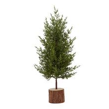 Load image into Gallery viewer, Small Gree Fir Tree In Wood Log
