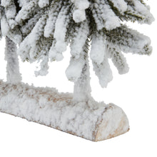 Load image into Gallery viewer, Small Snowy Fir Tree Due On Wood Log
