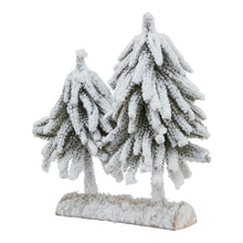 Load image into Gallery viewer, Small Snowy Fir Tree Due On Wood Log
