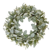 Load image into Gallery viewer, Winter Wreath With Lambs Ear And Wax Flower
