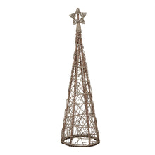 Load image into Gallery viewer, Small LED Wicker Christmas Tree With Star
