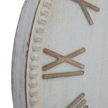 Load image into Gallery viewer, Large Rustic White Clock With Beaded Frame
