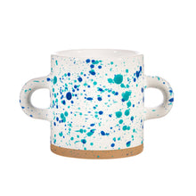 Load image into Gallery viewer, Turquoise and Blue Splatterware Planter
