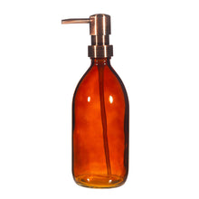 Load image into Gallery viewer, Amber Glass Refillable Bottle with Pump
