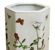 Load image into Gallery viewer, Ceramic Hexagonal Umbrella Stand With Butterfly Design
