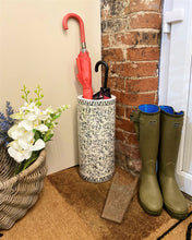 Load image into Gallery viewer, Blue And White Ditsy Print Umbrella Stand
