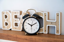 Load image into Gallery viewer, Black &amp; Gold Metal Alarm Clock
