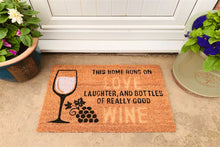 Load image into Gallery viewer, Coir Doormat with Wine Glass &amp; Love
