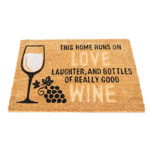 Load image into Gallery viewer, Coir Doormat with Wine Glass &amp; Love
