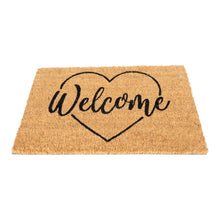 Load image into Gallery viewer, Coir Doormat with Welcome &amp; Heart Shape
