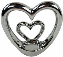 Load image into Gallery viewer, Silver Double Heart Tealight Holder
