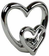 Load image into Gallery viewer, Silver Double Heart Tealight Holder
