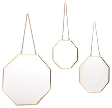 Load image into Gallery viewer, Set of 3 Hanging Geometric Mirrors
