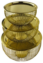 Load image into Gallery viewer, Set Of 3 Gold Bowls With Plate Tops
