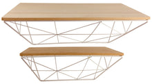 Load image into Gallery viewer, Set of 2 Geometric White Wire Shelves
