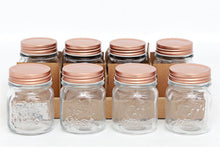 Load image into Gallery viewer, Kitchen Glass Embossed Storage Jar With Copper Screw Lid - Small
